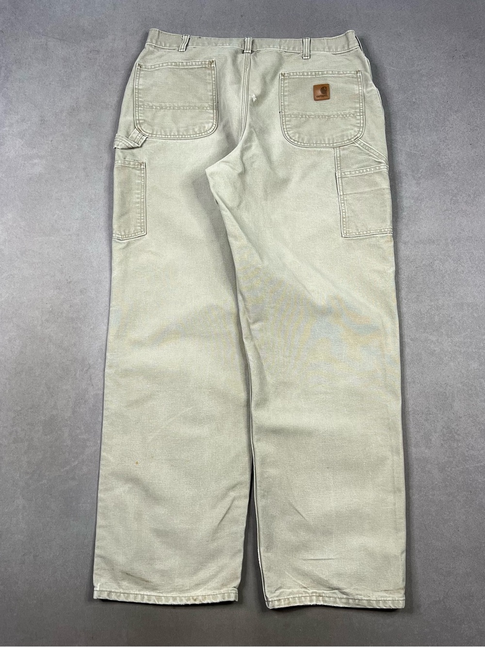 Carhartt Light Tan Carpenter Work Pants with Utility Pockets